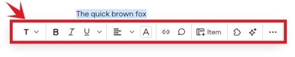 Highlight your text to make the context menu pop up.